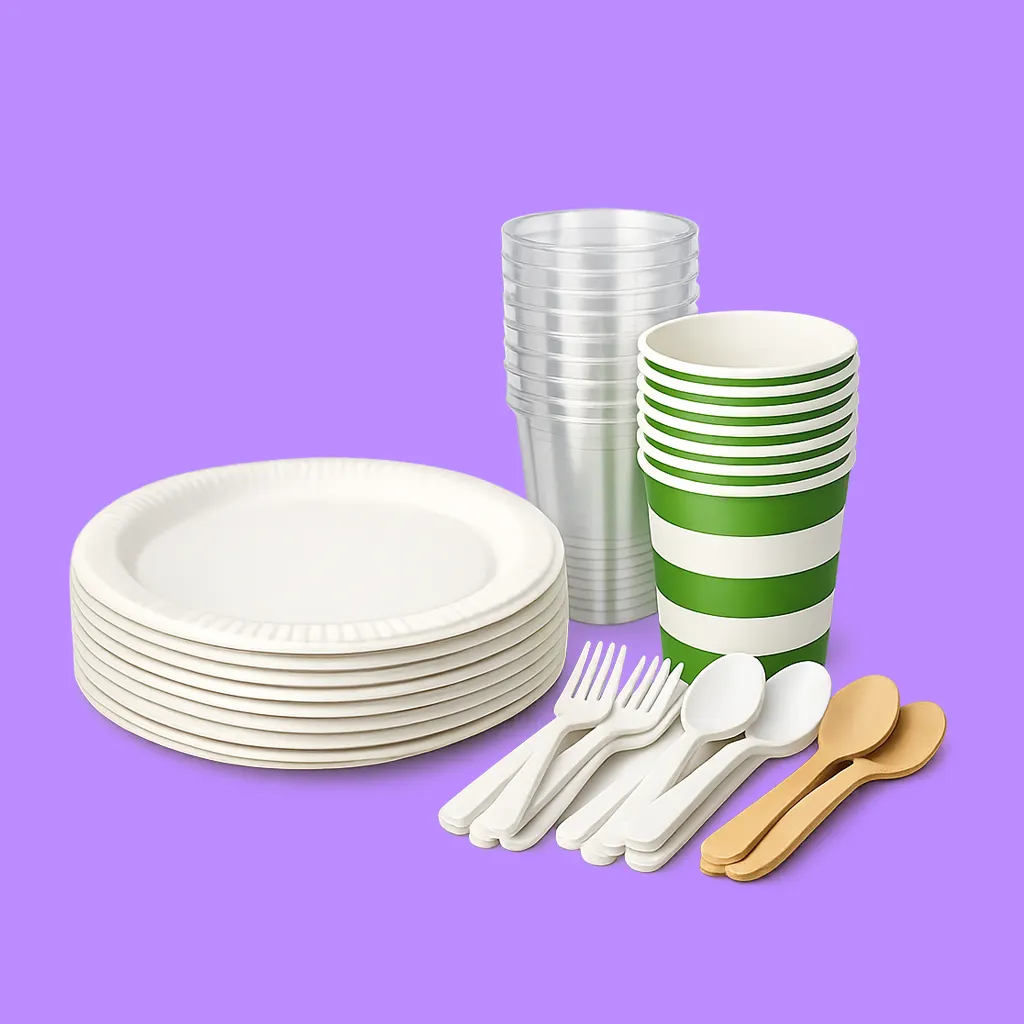 Disposable Plates, Cups & Spoons
