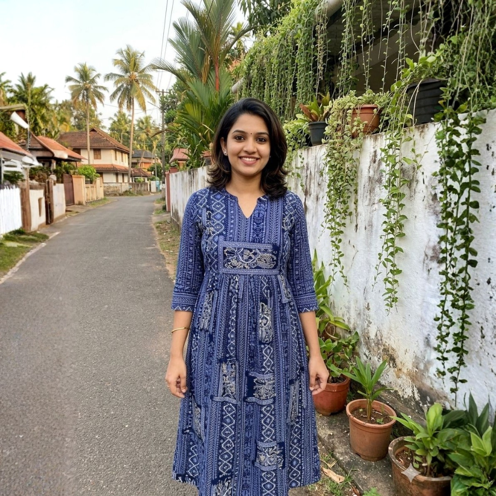 EMPRESS INDIGO KURTI ( A LINE FEEDING )