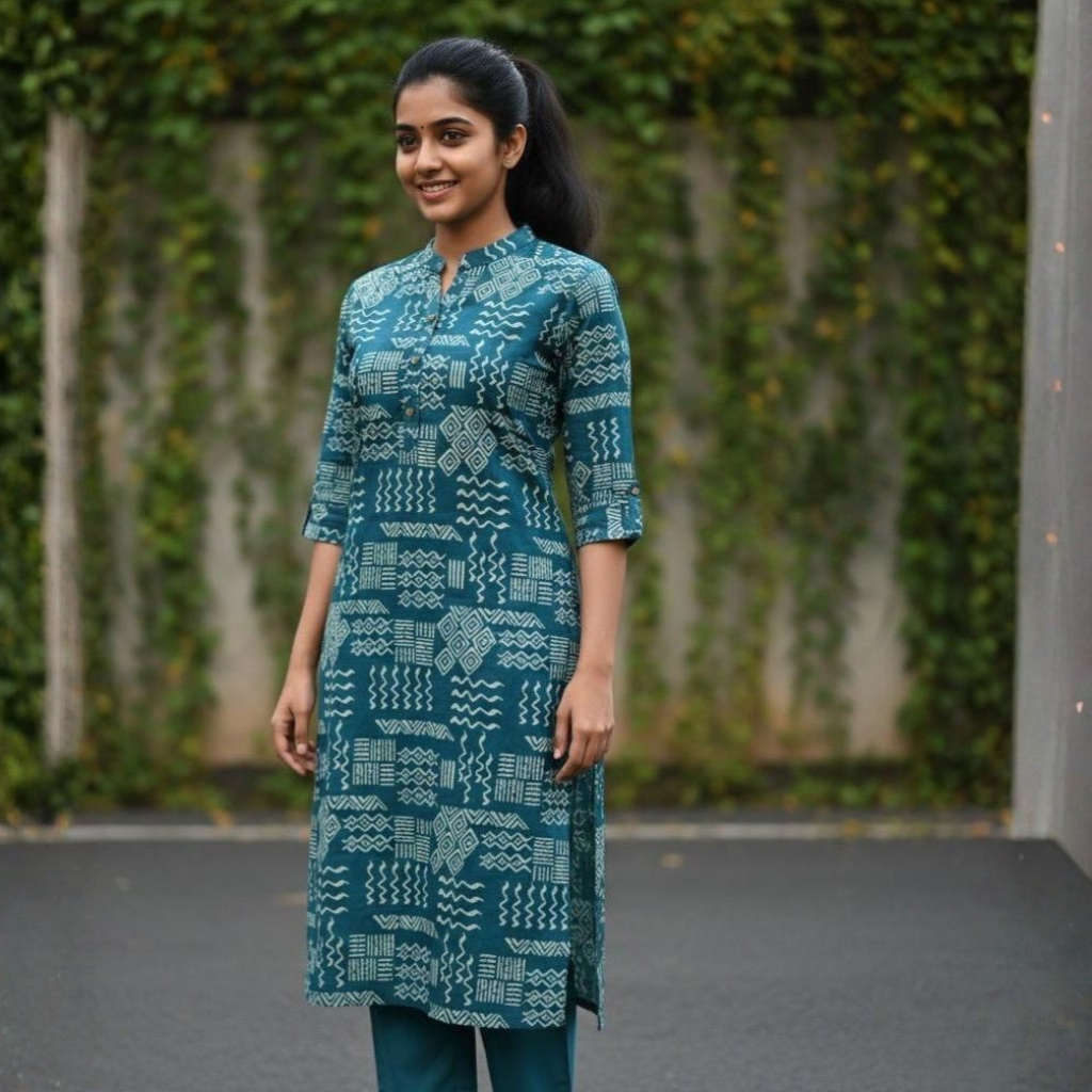 KURTI A-NH (with lining code set) (1) TEEL GREEN
