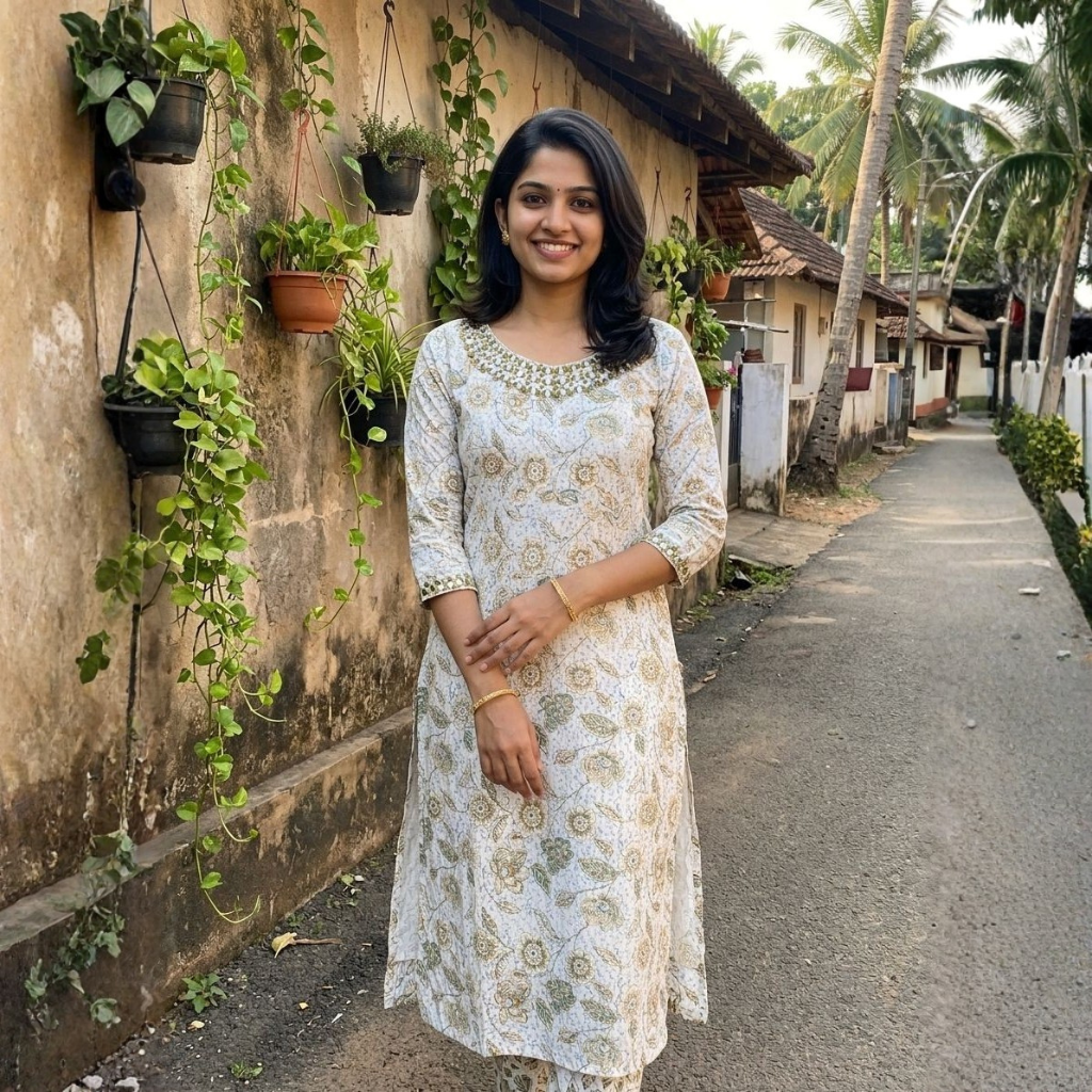 CELESTIAL CREAM KURTI ( WITH LINING )