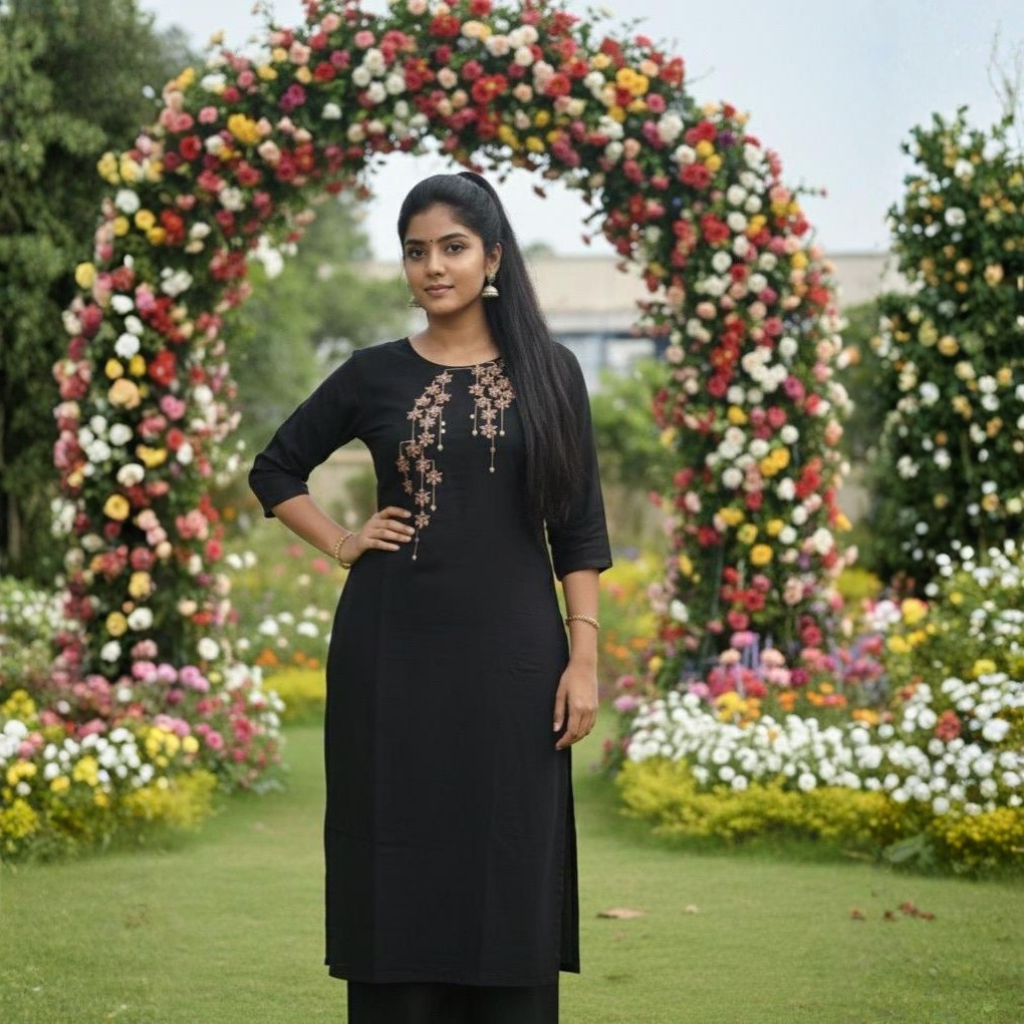 BLACK ROYAL KURTI ( WITH LINING )