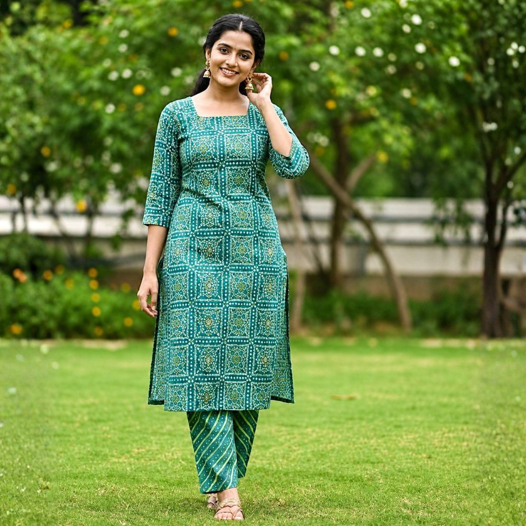 KURTI A-IE(code set) MEHENDI CHARM