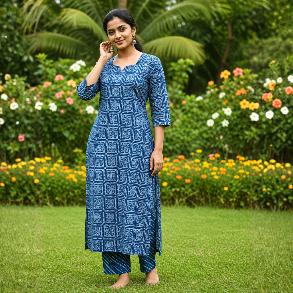KURTI A-IE(code set)ROYAL INDIGO