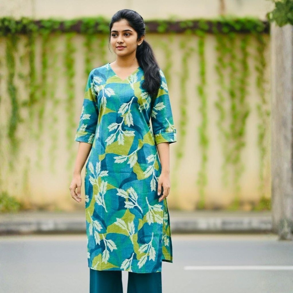 KURTI A-NE(withlining code set) GREEN TIDE ELEGANCE