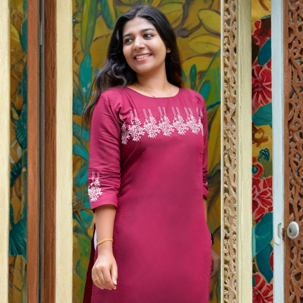 PLUM PETAL KURTI ( WITH LINING )