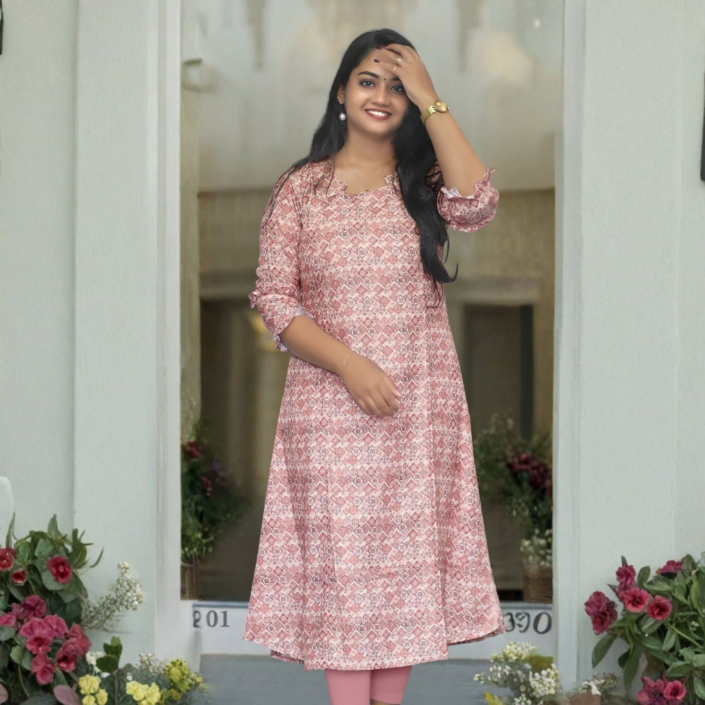DUSTY ROSE KURTI ( WITH LINING )