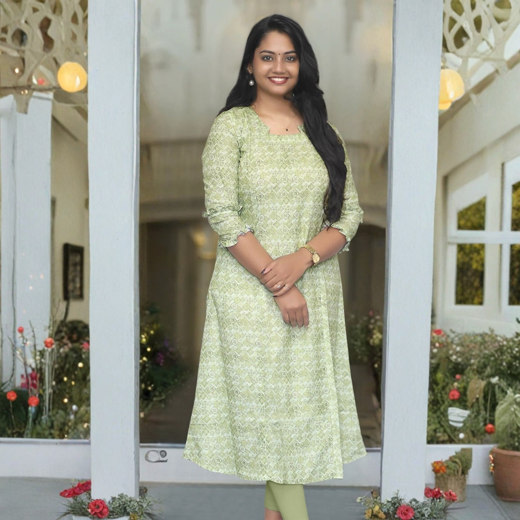 PISTACHIO GREEN KURTI ( WITH LINING )