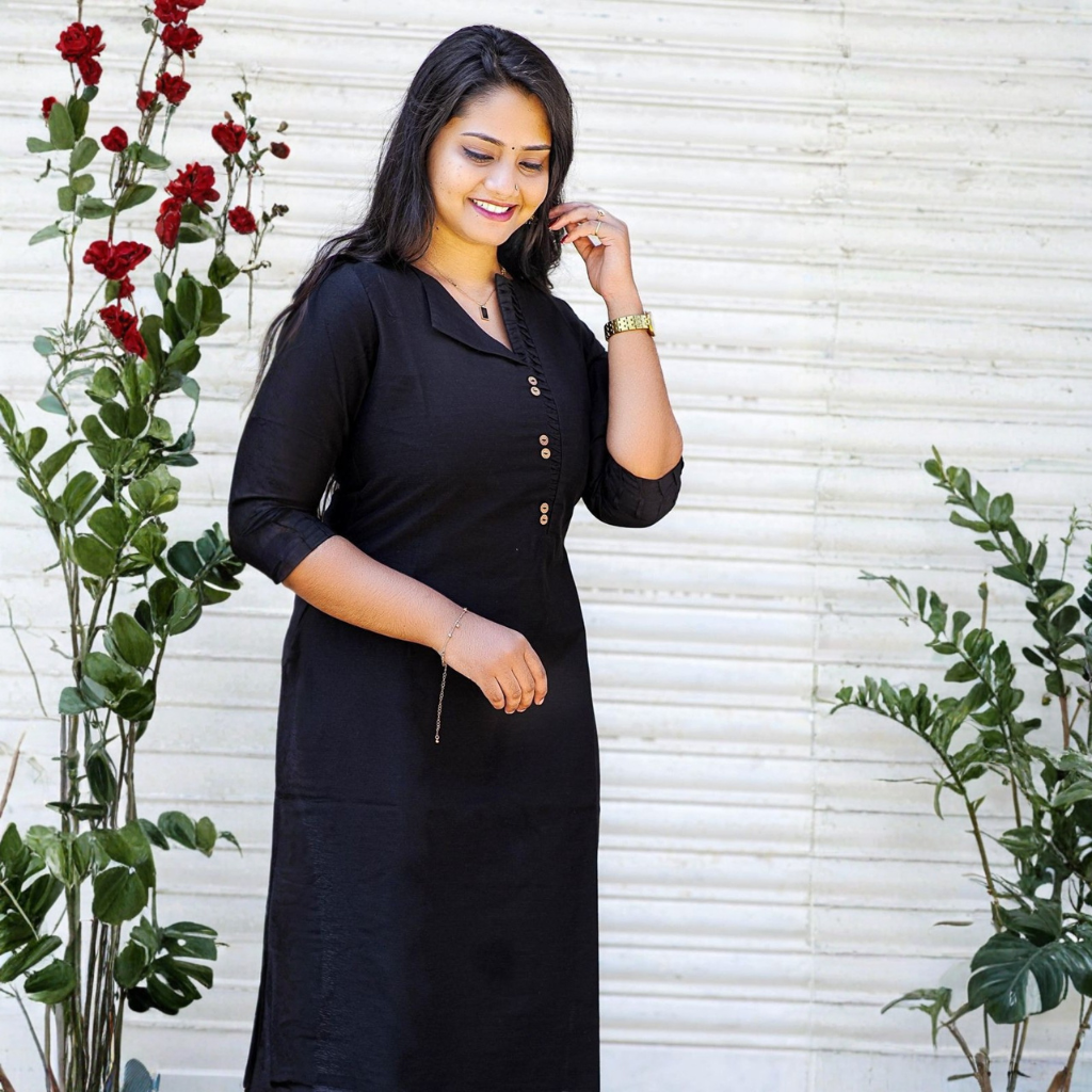 JET BLACK KURTI ( WITH LINING )