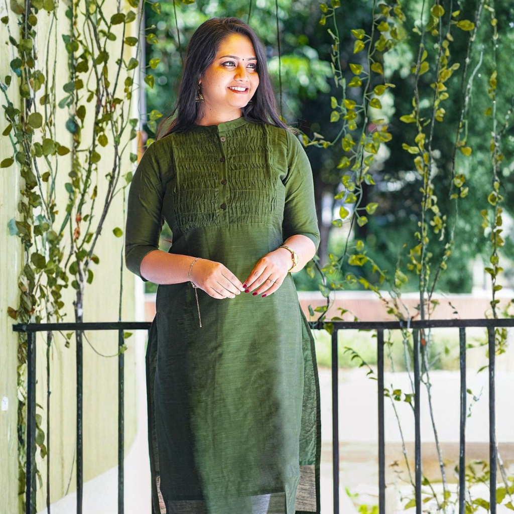 KURTI A-JF(with lining) GREEN AURA