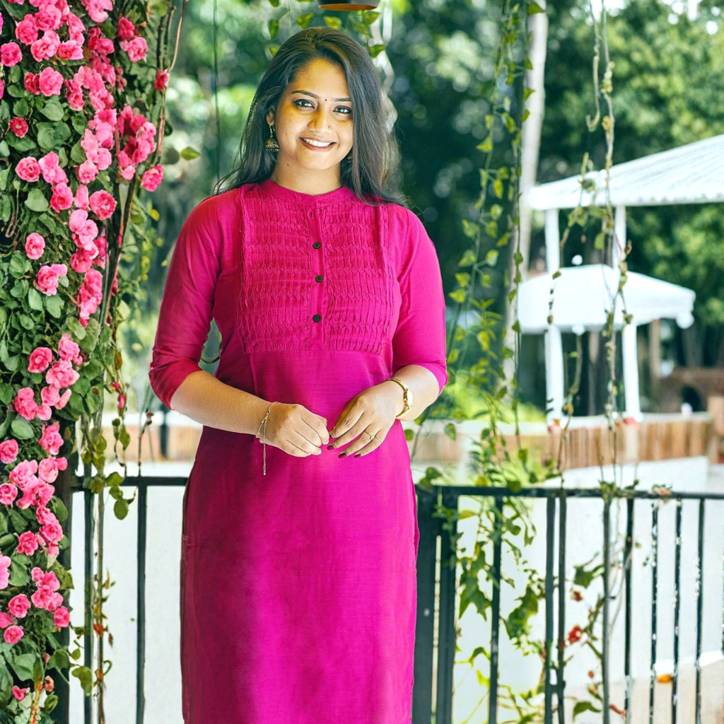 KURTI A-JF(with lining) PINK AURA