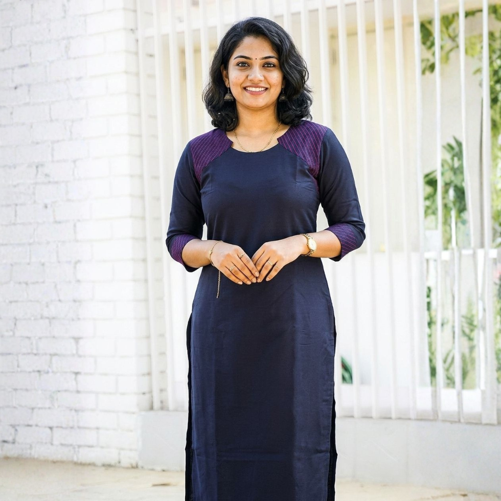 INDIGO ROYAL KURTI(WITH LINING)