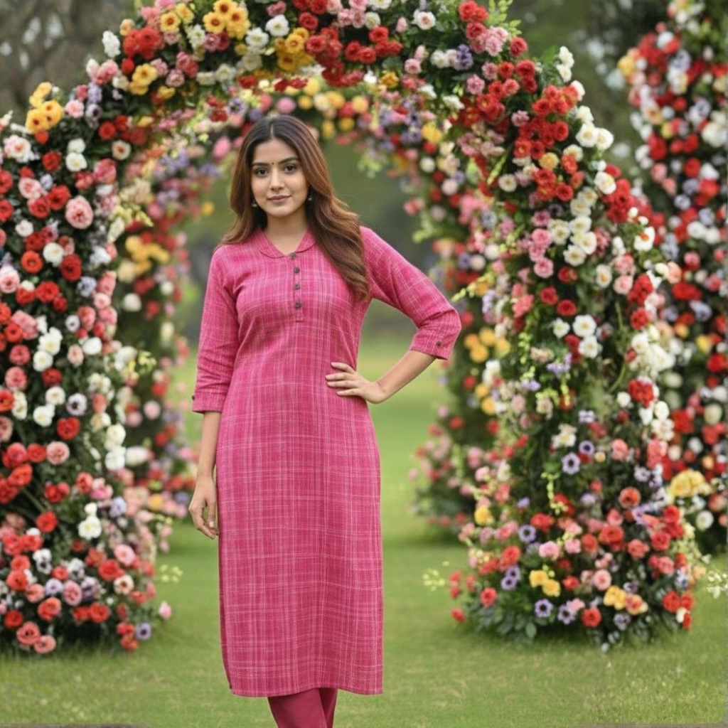 DEEP MAGENTA KURTI ( WITH LINING )