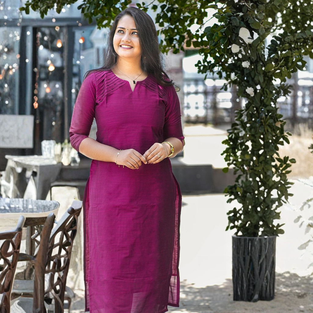 DEEP PINK KURTI ( WITH LINING )