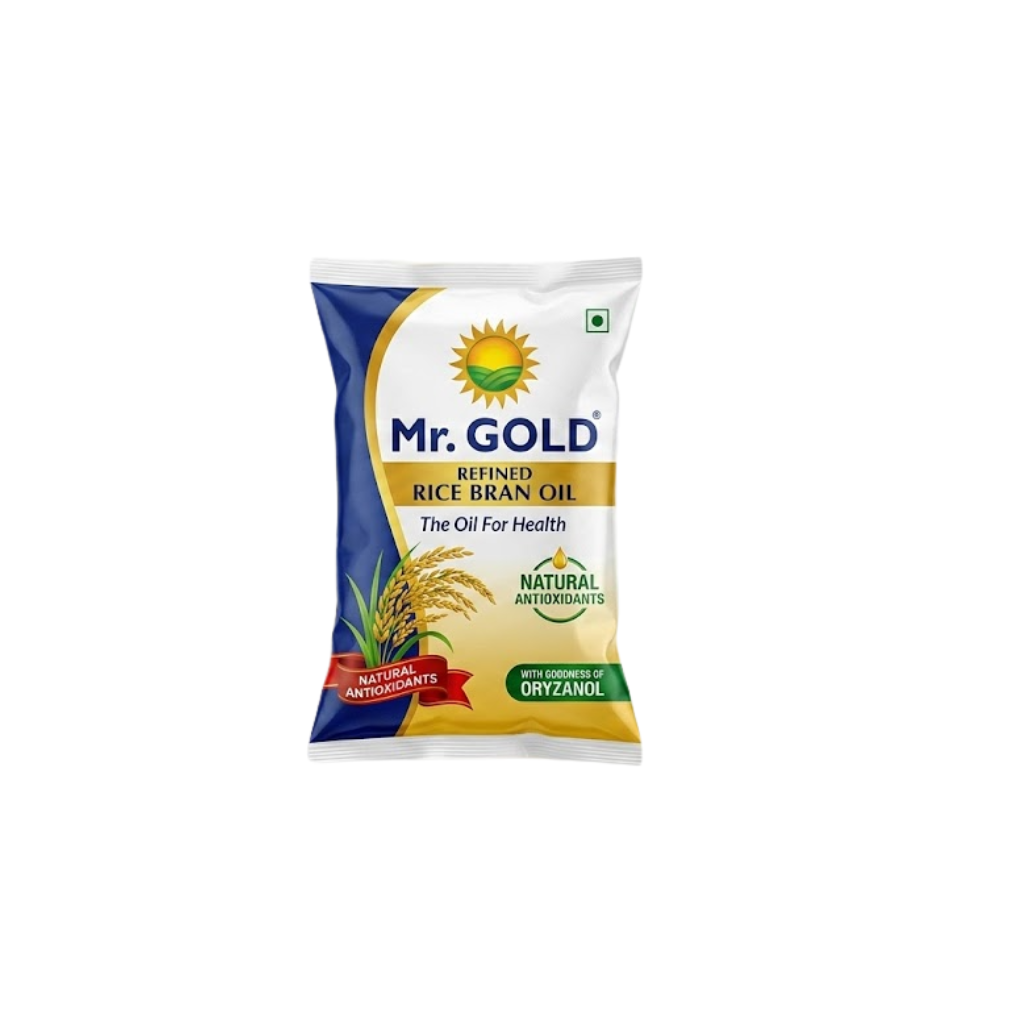 Mr. Gold Refined Rice Bran Oil, 1 L Pouch