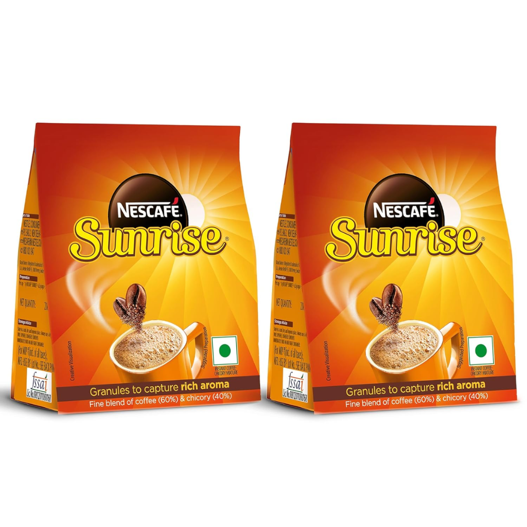 Sunrise Instant Coffee Powder|Strong Taste For The Perfect Start To Your Day|Coffee Chicory-Mix|Stabilo Pack Bag