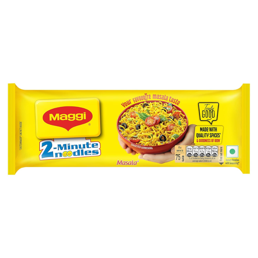 MAGGI 2-Minute Instant Noodles, Favourite Masala Taste, Masala Noodles With Goodness Of Iron, Made With Choicest Quality Spices, 450g Pouch