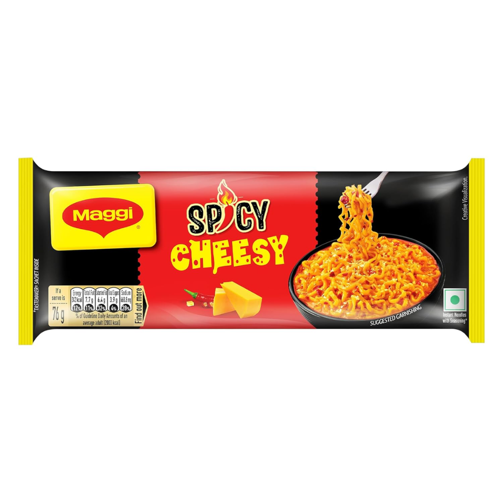 MAGGI Spicy Cheesy Instant Noodles with Seasoning | Yummy Cheese Meets MAGGI Noodles 304g