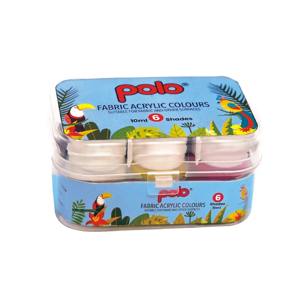 Polo Fabric Acrylic 10ml 6 Colours Box 10 ml