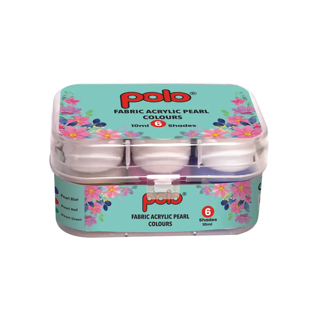 Polo Fabric Pearl Colour 10ml X 6 Colours 10 ml x 6