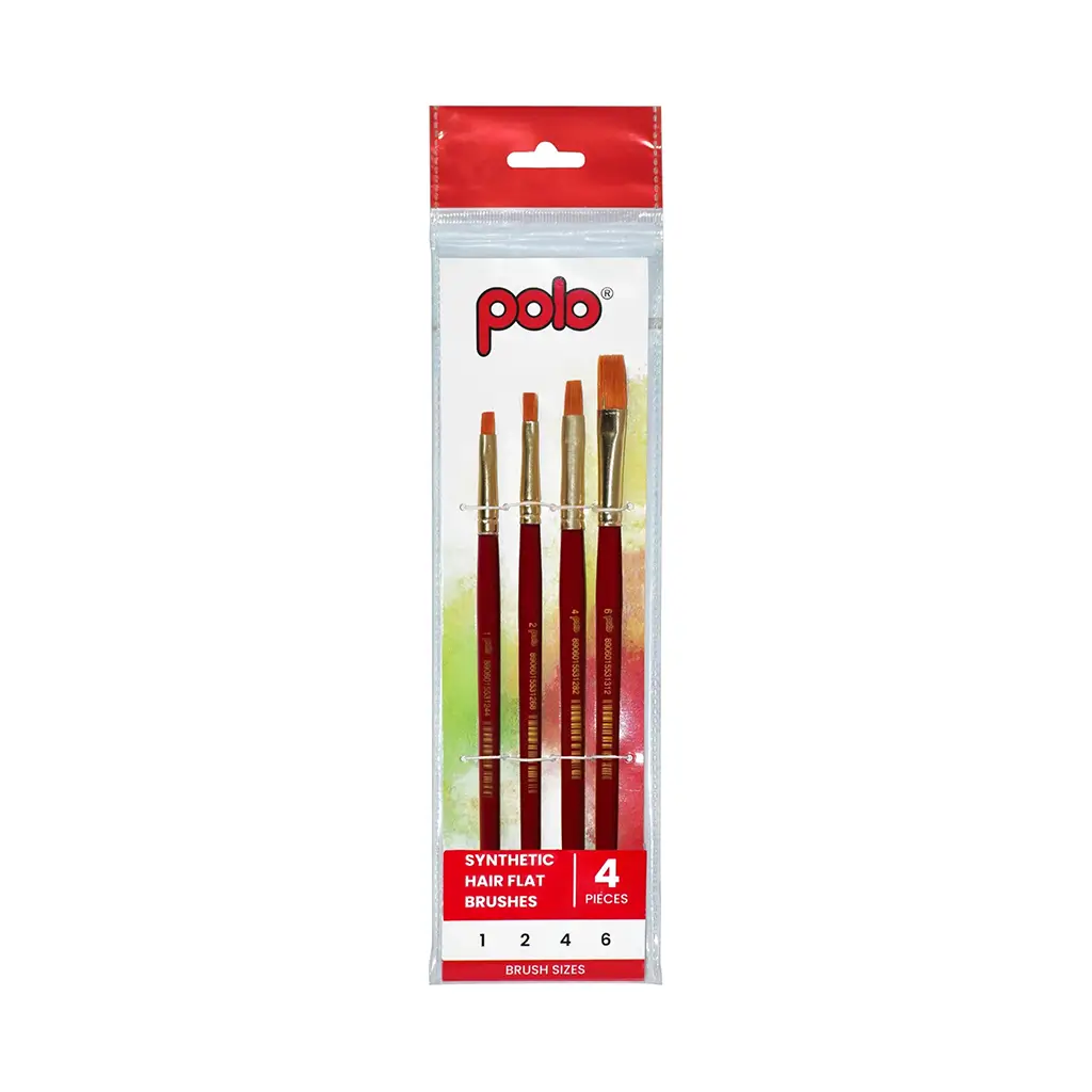 Polo Synthetic Flat Brush Set Of 4