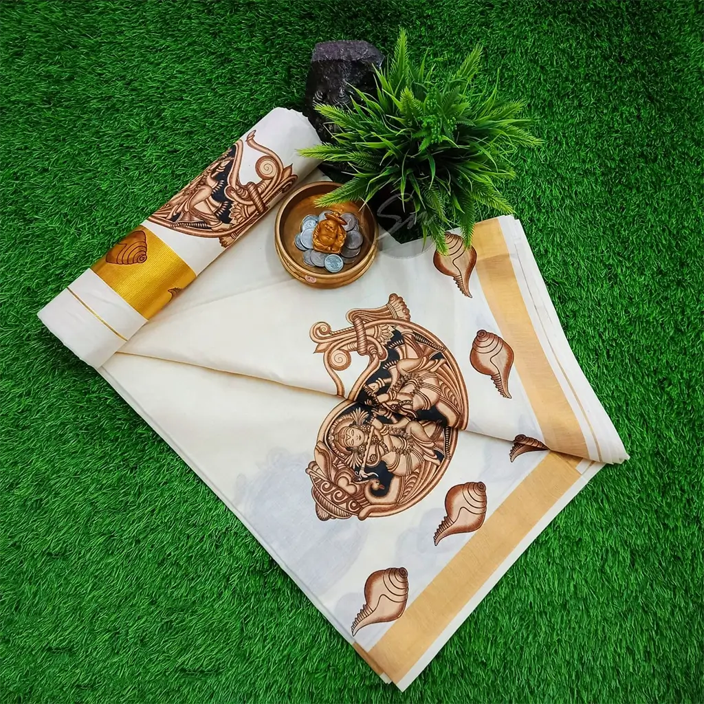 SN Onakodi Cotton Saree With Mural Print 1