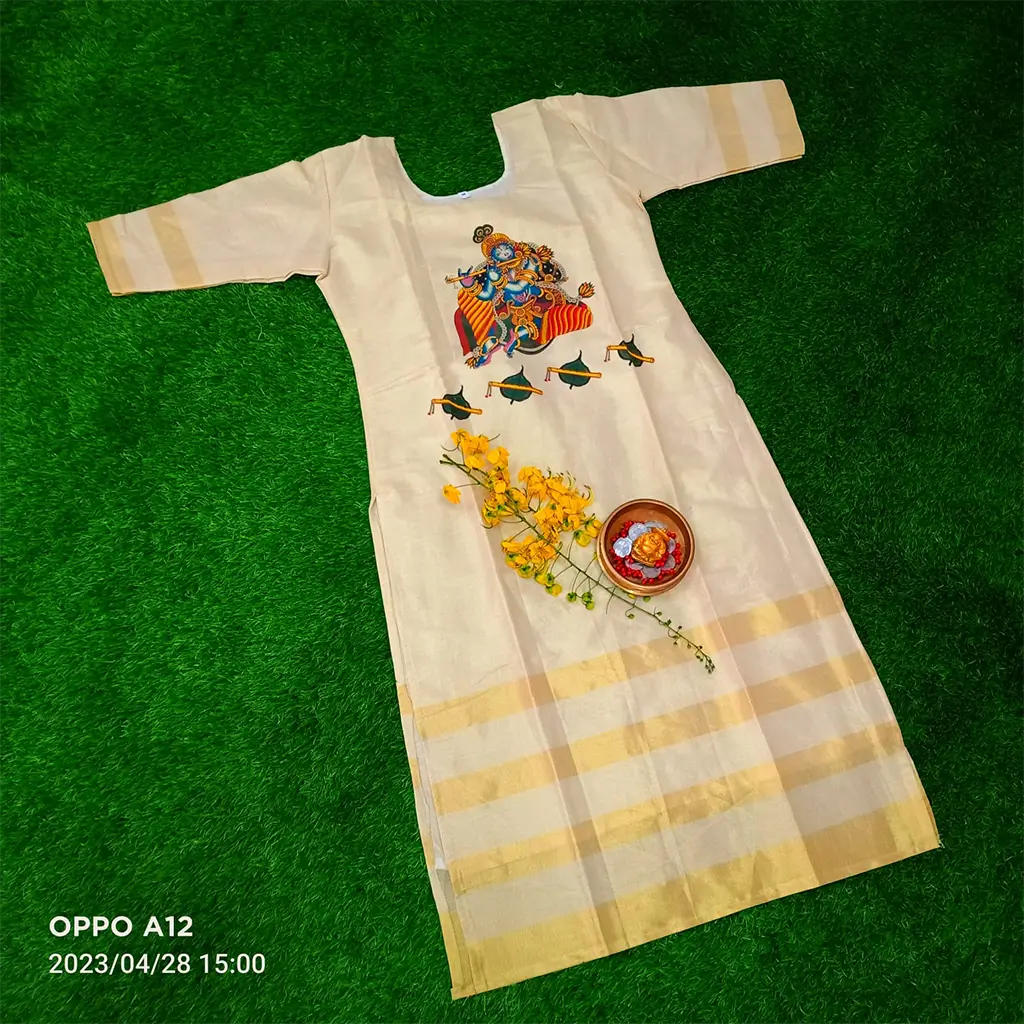 SN Onakodi Gold Tissue Readymade Kurthi - B Variant B, M